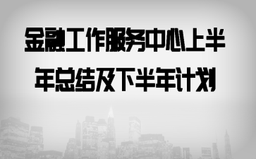 金融工作服务中心上半年总结及下半年计划