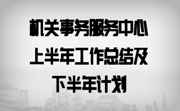 机关事务服务中心上半年工作总结及下半年计划