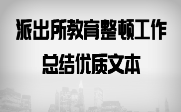 派出所教育整顿工作总结优质文本