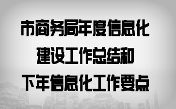 市商务局年度信息化建设工作总结和下年信息化工作要点