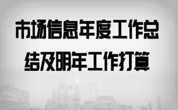 市场信息年度工作总结及明年工作打算
