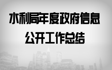 水利局年度政府信息公开工作总结
