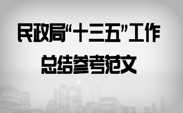 民政局“十三五”工作总结参考范文
