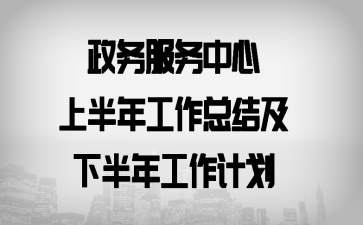 政务服务中心上半年工作总结及下半年工作计划