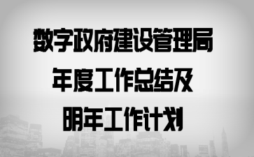 数字政府建设管理局年度工作总结及明年工作计划