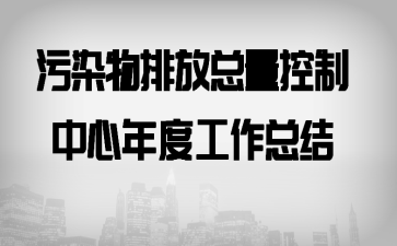 污染物排放总量控制中心年度工作总结