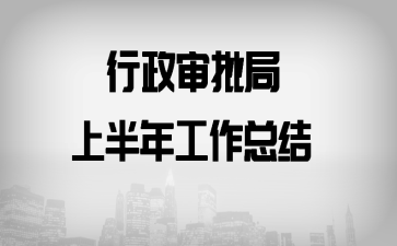 行政审批局上半年工作总结