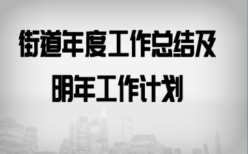 街道年度工作总结及明年工作计划