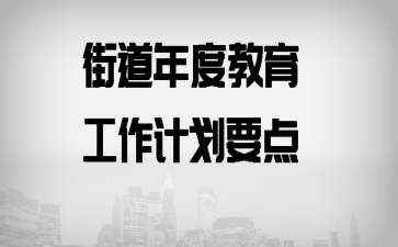 街道年度教育工作计划要点