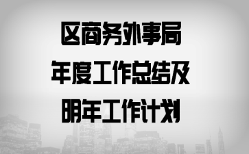区商务外事局年度工作总结及明年工作计划