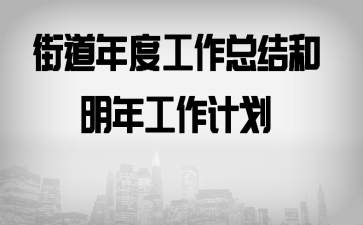 街道年度工作总结和明年工作计划