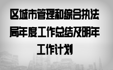 区城市管理和综合执法局年度工作总结及明年工作计划