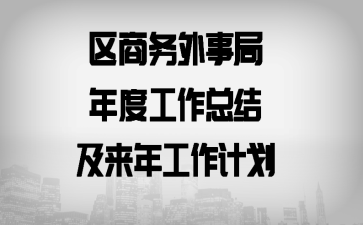 区商务外事局年度工作总结及来年工作计划