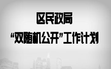 区民政局“双随机一公开”工作计划