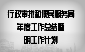 行政审批和便民服务局年度工作总结暨明工作计划
