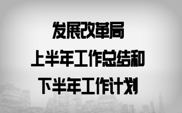 发展改革局上半年工作总结和下半年工作计划