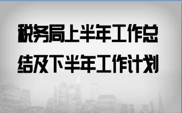 税务局上半年工作总结及下半年工作计划
