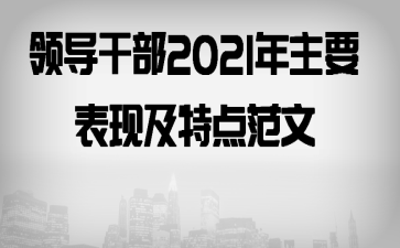 领导干部2021年主要表现及特点范文