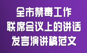 全市禁毒工作联席会议上的讲话发言演讲稿范文