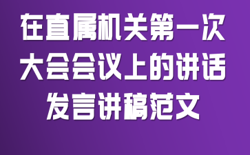在直属机关第一次大会会议上的讲话发言讲稿范文