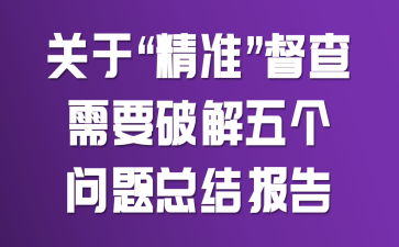 关于“精准”督查需要破解五个问题总结报告