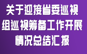 关于迎接省委巡视组巡视筹备工作开展情况总结汇报