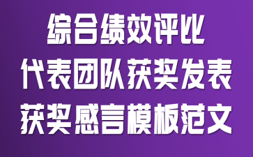 综合绩效评比代表团队获奖发表获奖感言模板范文