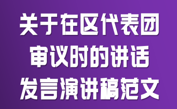 关于在区代表团审议时的讲话发言演讲稿范文