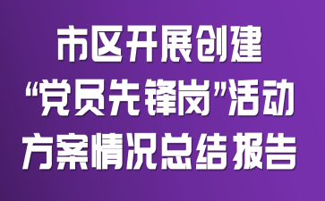 市区开展创建“党员先锋岗”活动方案情况总结报告