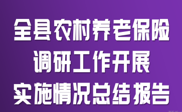 全县农村养老保险调研工作开展实施情况总结报告