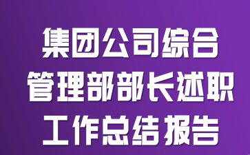 集团公司综合管理部部长述职工作总结报告