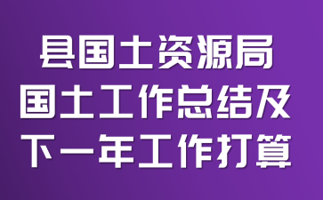 县国土资源局国土工作总结及下一年工作打算