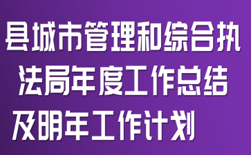 县城市管理和综合执法局年度工作总结及明年工作计划