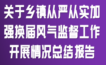 关于乡镇从严从实加强换届风气监督工作开展情况总结报告