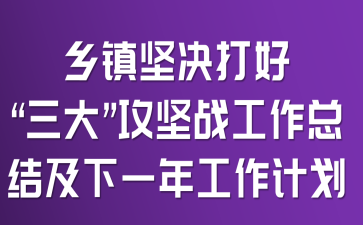 乡镇坚决打好“三大”攻坚战工作总结及下一年工作计划