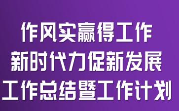 作风实赢得工作新时代力促新发展工作总结暨工作计划