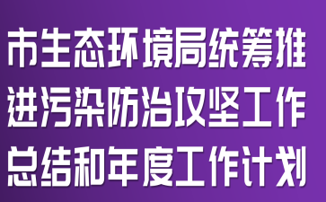 市生态环境局统筹推进污染防治攻坚工作总结和年度工作计划