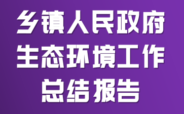 乡镇人民政府生态环境工作总结报告