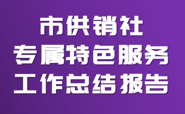 市供销社专属特色服务工作总结报告