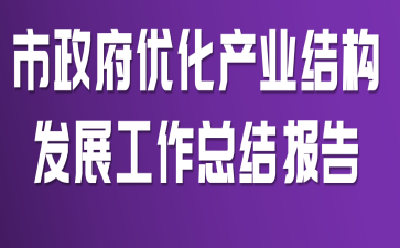 市政府优化产业结构发展工作总结报告