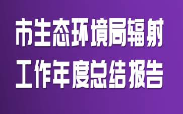 市生态环境局辐射工作年度总结报告