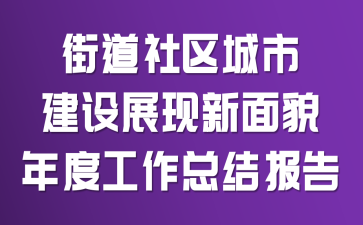街道社区城市建设展现新面貌年度工作总结报告