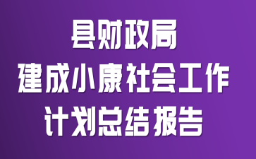 县财政局建成小康社会工作计划总结报告