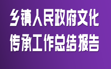 乡镇人民政府文化传承工作总结报告