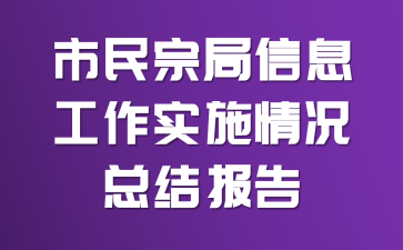 市民宗局信息工作实施情况总结报告
