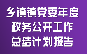 乡镇镇党委年度政务公开工作总结计划报告