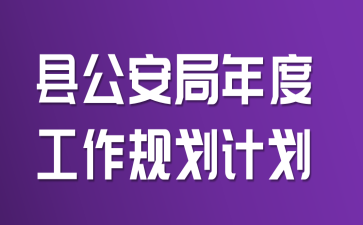 县公安局年度工作规划计划