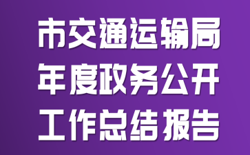 市交通运输局年度政务公开工作总结报告