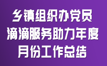 乡镇组织办党员滴滴服务助力年度月份工作总结