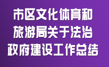 市区文化体育和旅游局关于法治政府建设工作总结